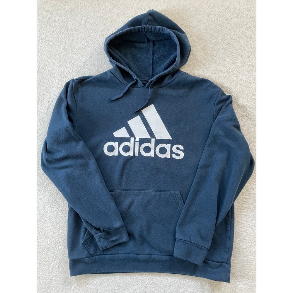 Adidas Mens Large Hoodie Navy Blue Golf Logo Pullover ADVR0801
